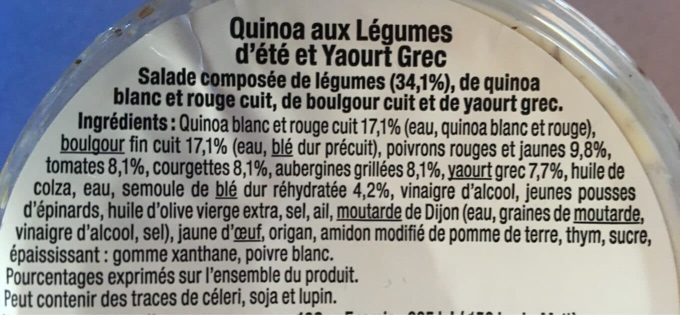 mix buffet Quinoa aux legumes d'été et yaourt grec packshot