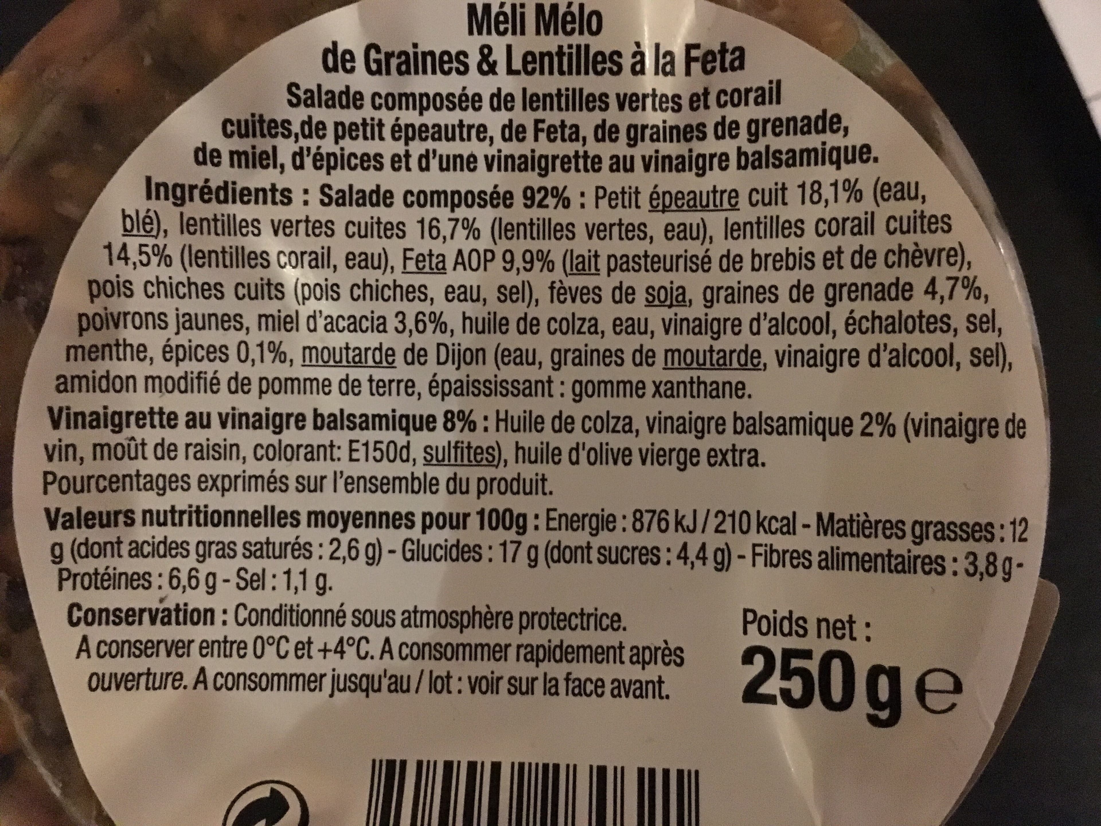 Mix Buffet Meli melo graine et lentilles feta packshot