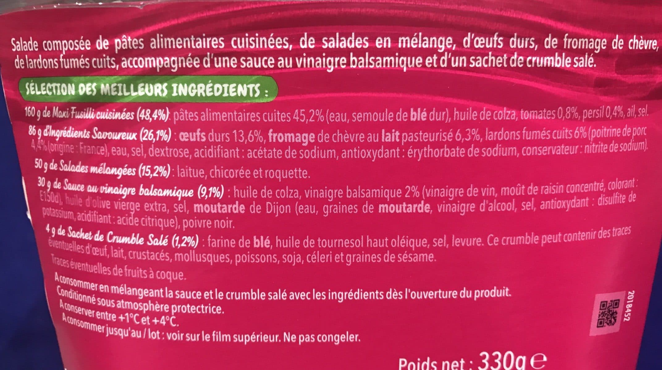 Mix salade chèvre lardons packshot
