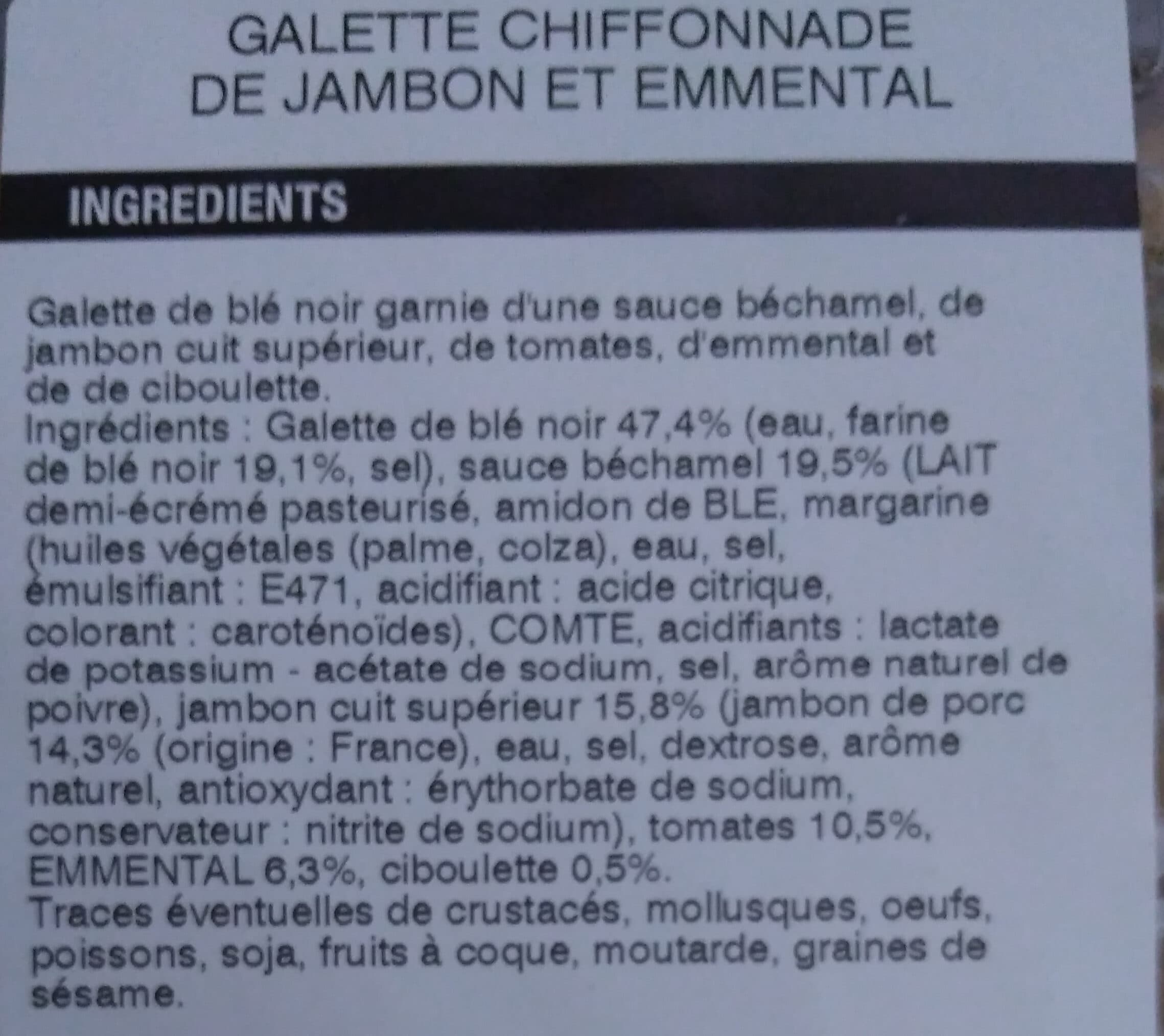 Mix Buffet Galette chiffonnade de jambon et emmental packshot
