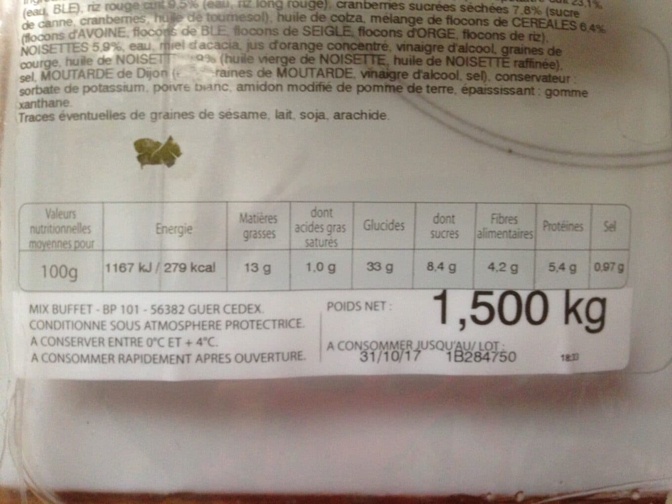 Mix Buffet Salade de cereales et muesli packshot