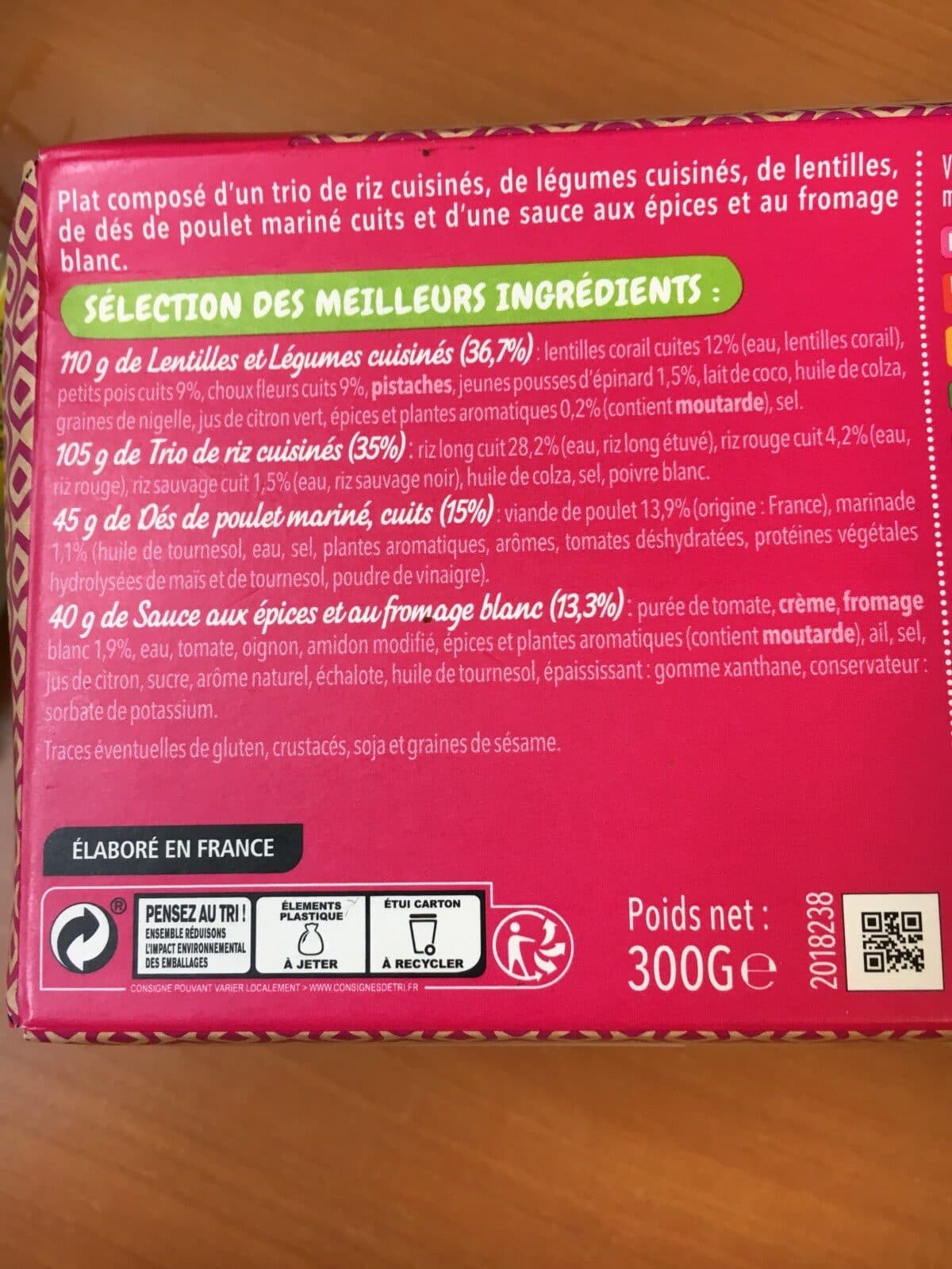 Mix Poulet mariné à l'Indienne, 300g packshot