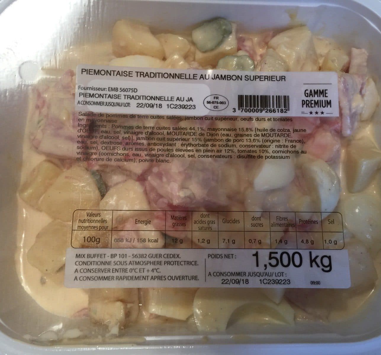 Mix Buffet Piemontaise traditionnellebau jambon superieur packshot