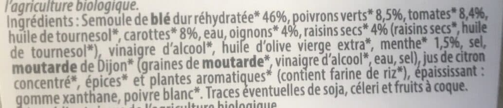 Carrefour Taboulé aux légumes - poivrons verts, tomates, oignons à la menthe packshot