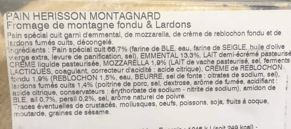 Open Food Facts Pain herisson montagnard packshot