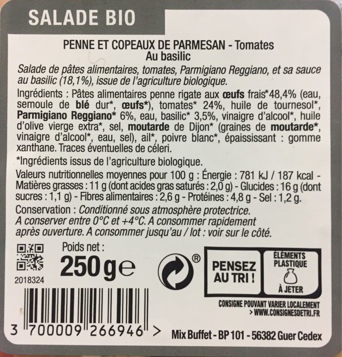 Mix Buffet Penne et Copeaux de Parmesan packshot