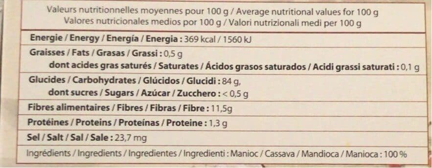 Open Food Facts Farine De Manioc packshot