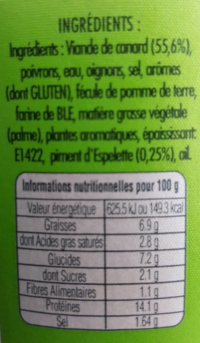 Open Food Facts Axoa de Canard packshot