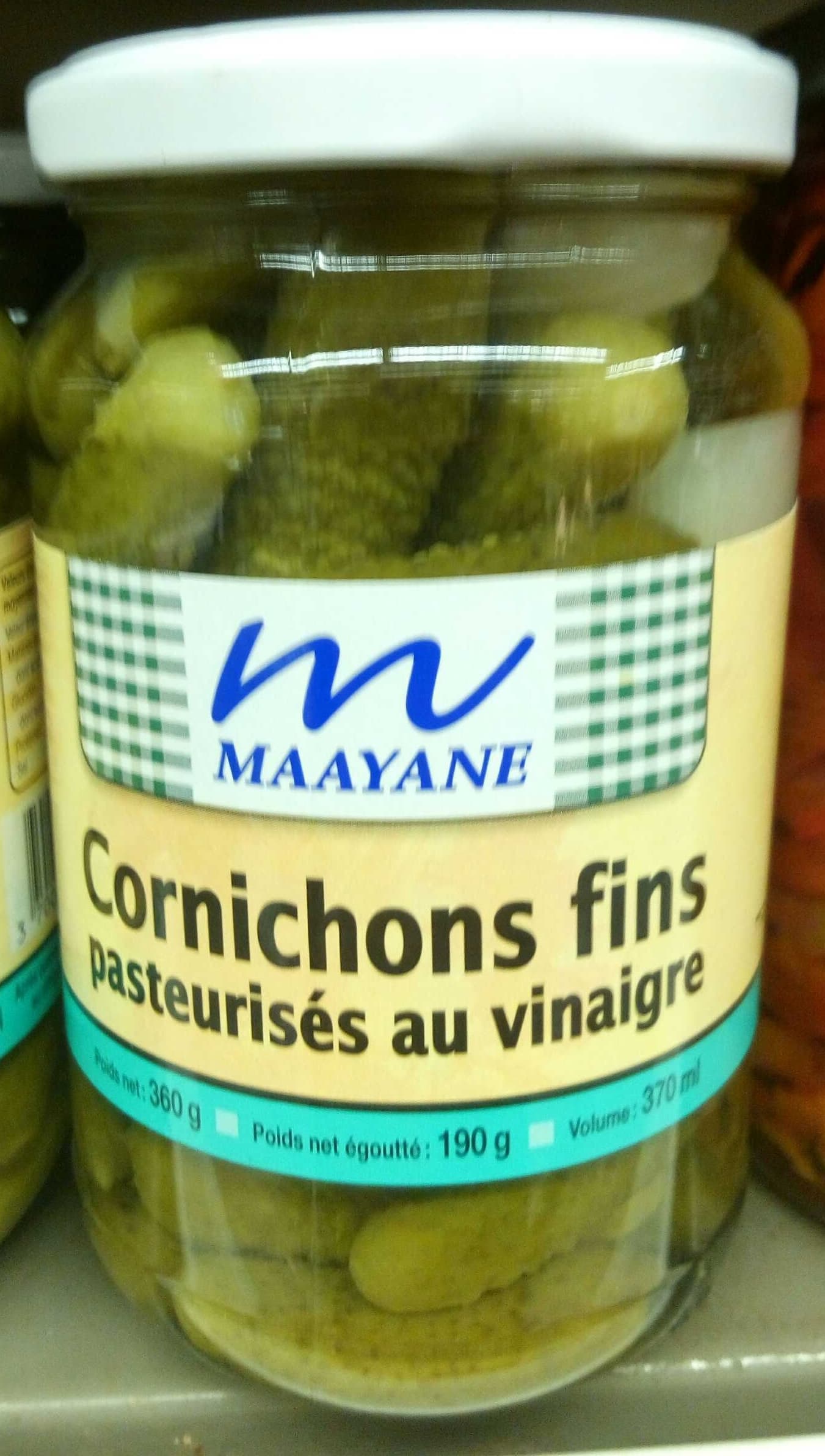 Maayane Cornichons fins pasteurisés au vinaigre packshot