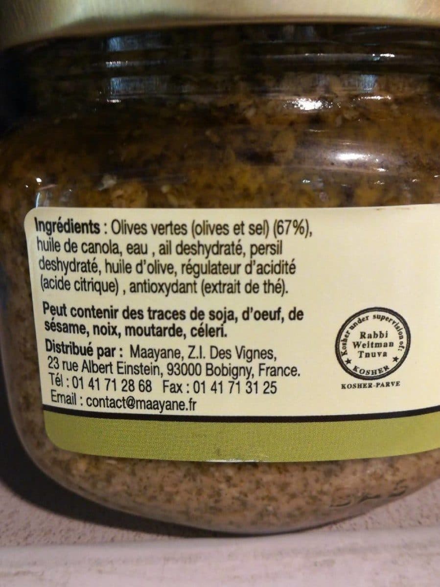 Maayane Suprême D'olives Vertes packshot
