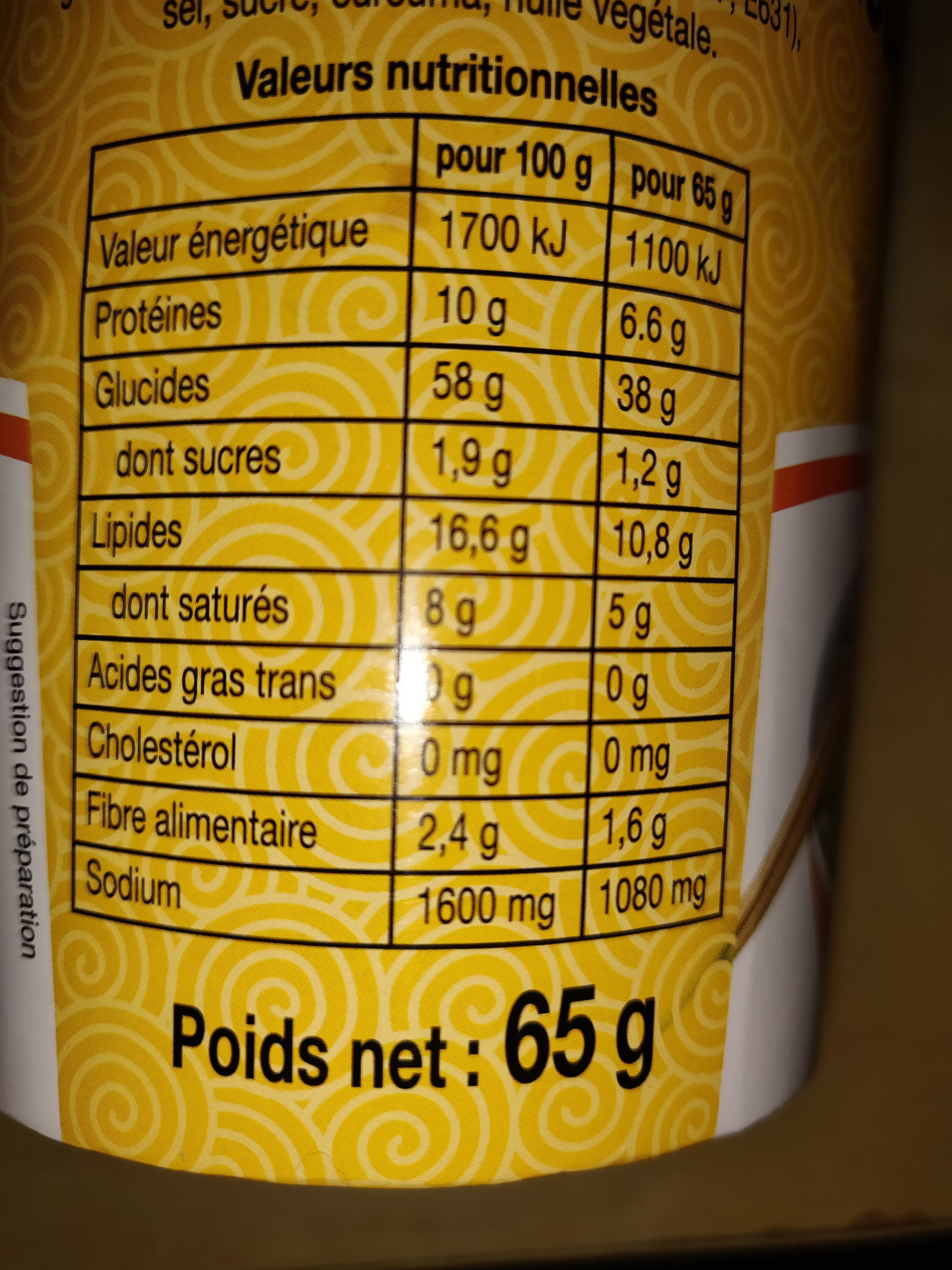 Maayane Nouilles au goût Poulet instantanées packshot