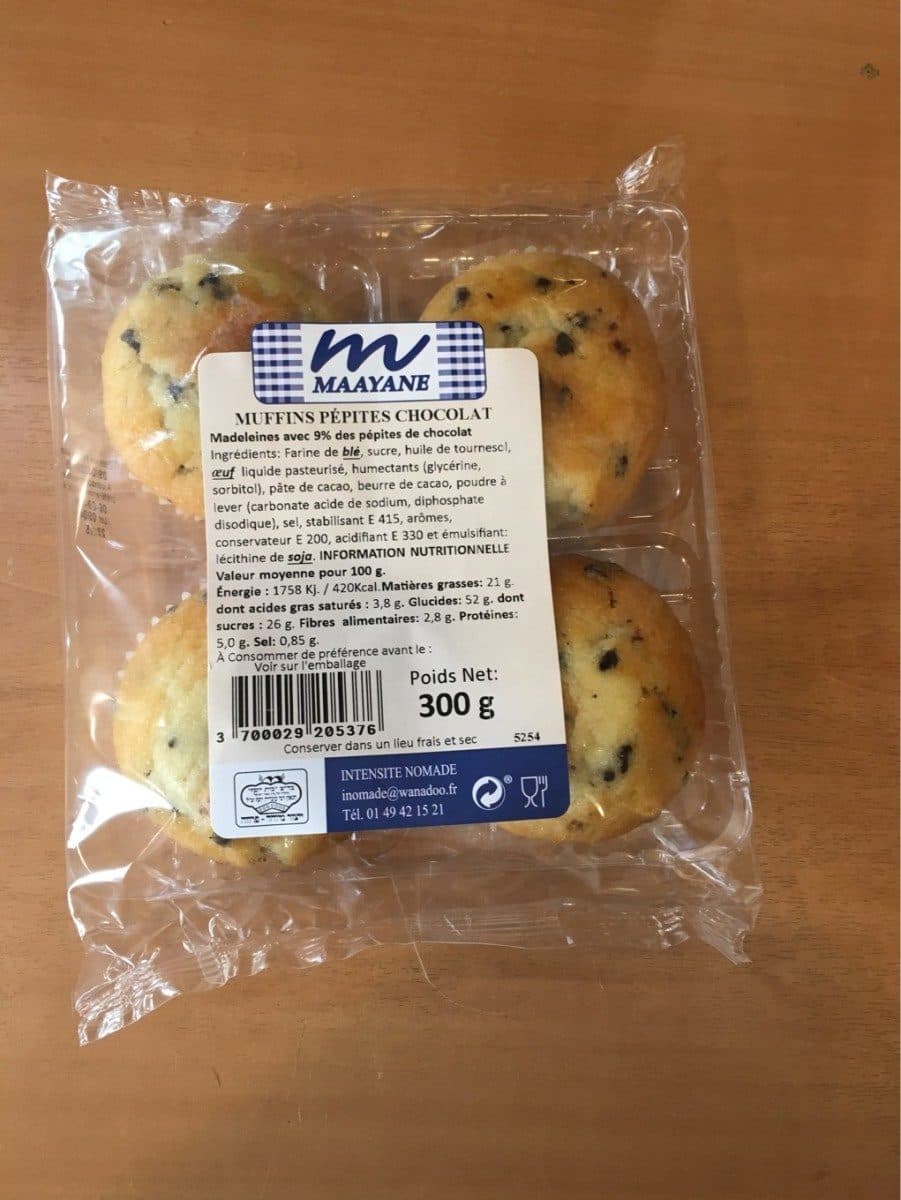 Maayane Muffins pepites chocolat packshot