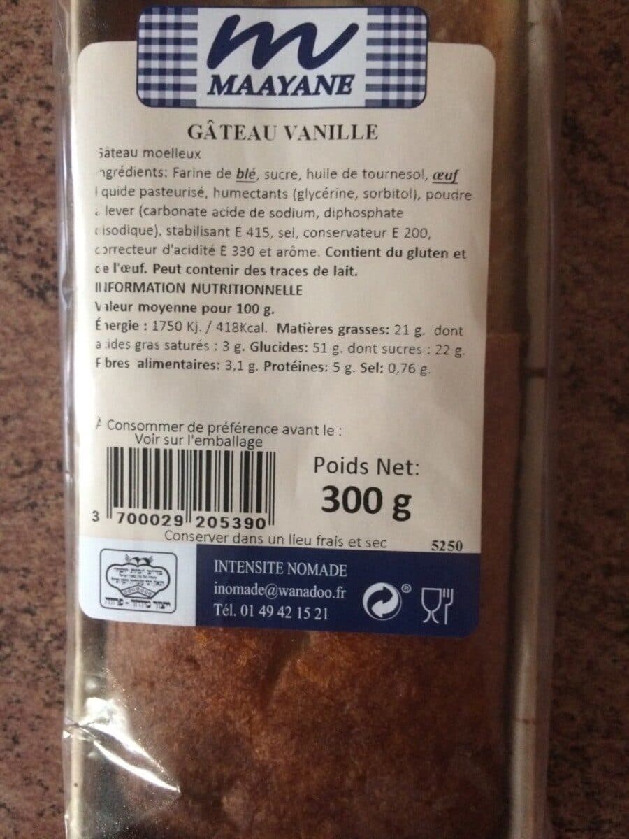 Maayane Gateau vanille packshot