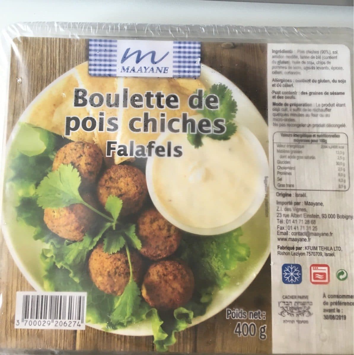 Maayane Boulettes de pois chiches Falafels packshot