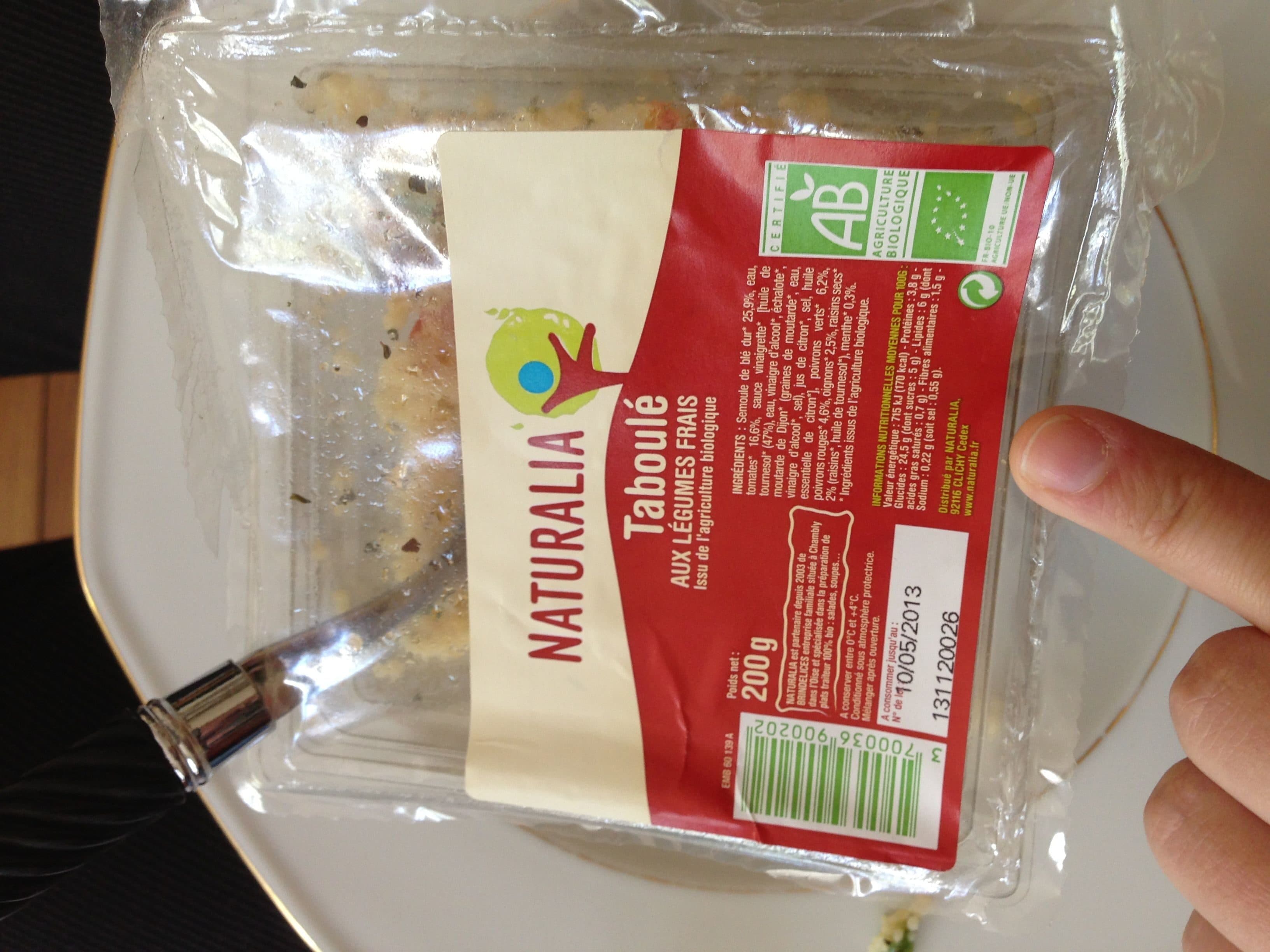 Naturalia Taboulé aux légumes frais packshot