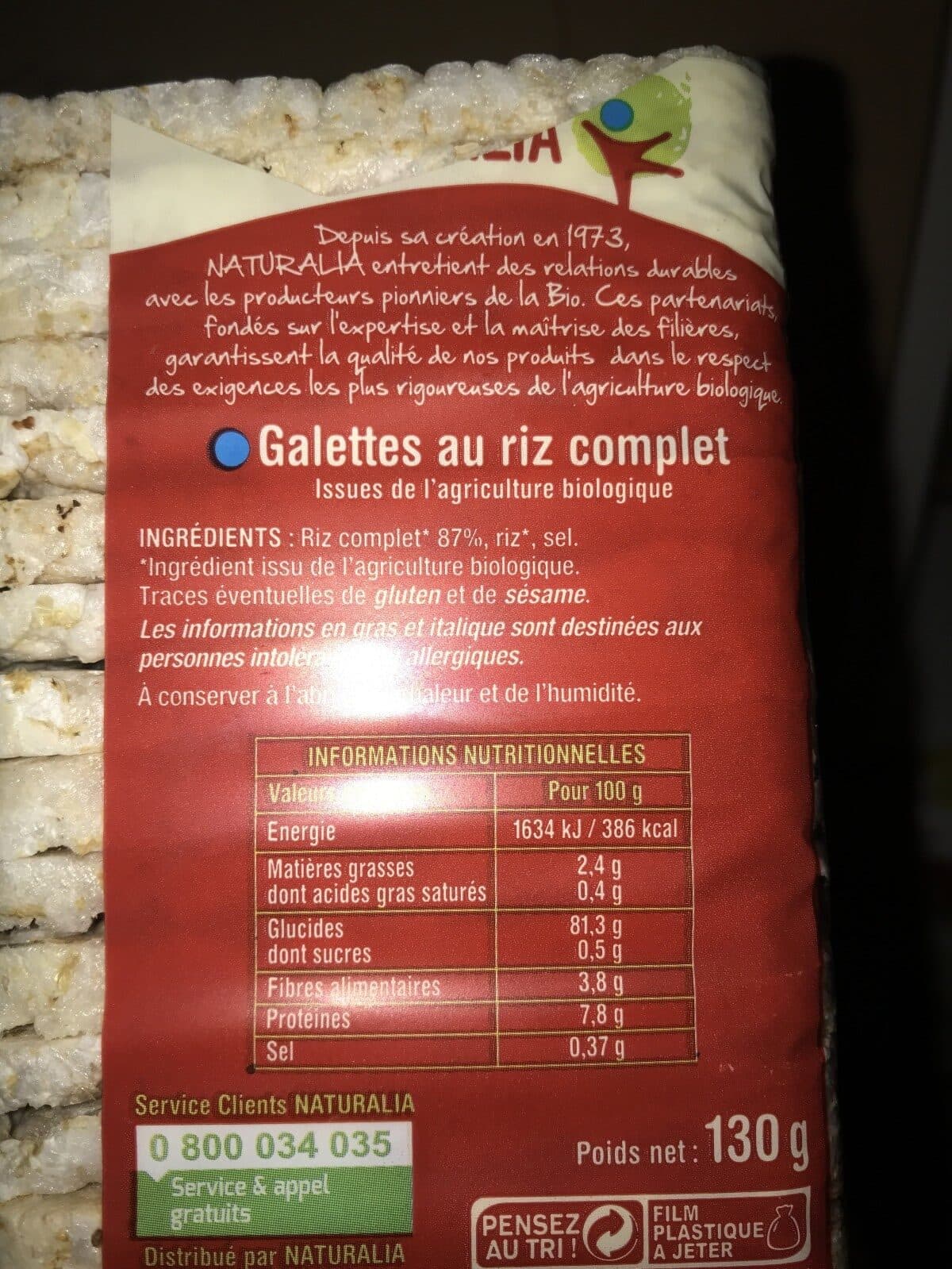Naturalia Galettes au riz complet packshot