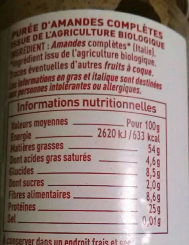 Naturalia Purée d'amandes complètes packshot