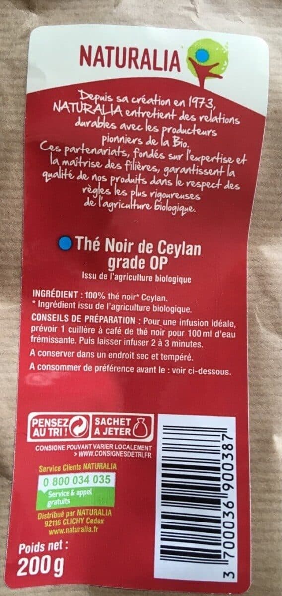 Naturalia Thé noir packshot