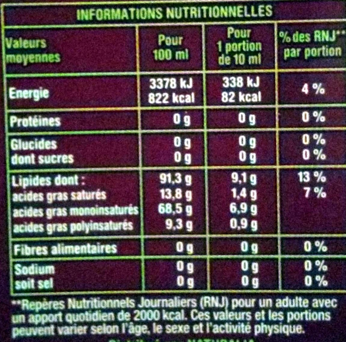 Naturalia Huile d'olive vierge extra extraite à froid packshot