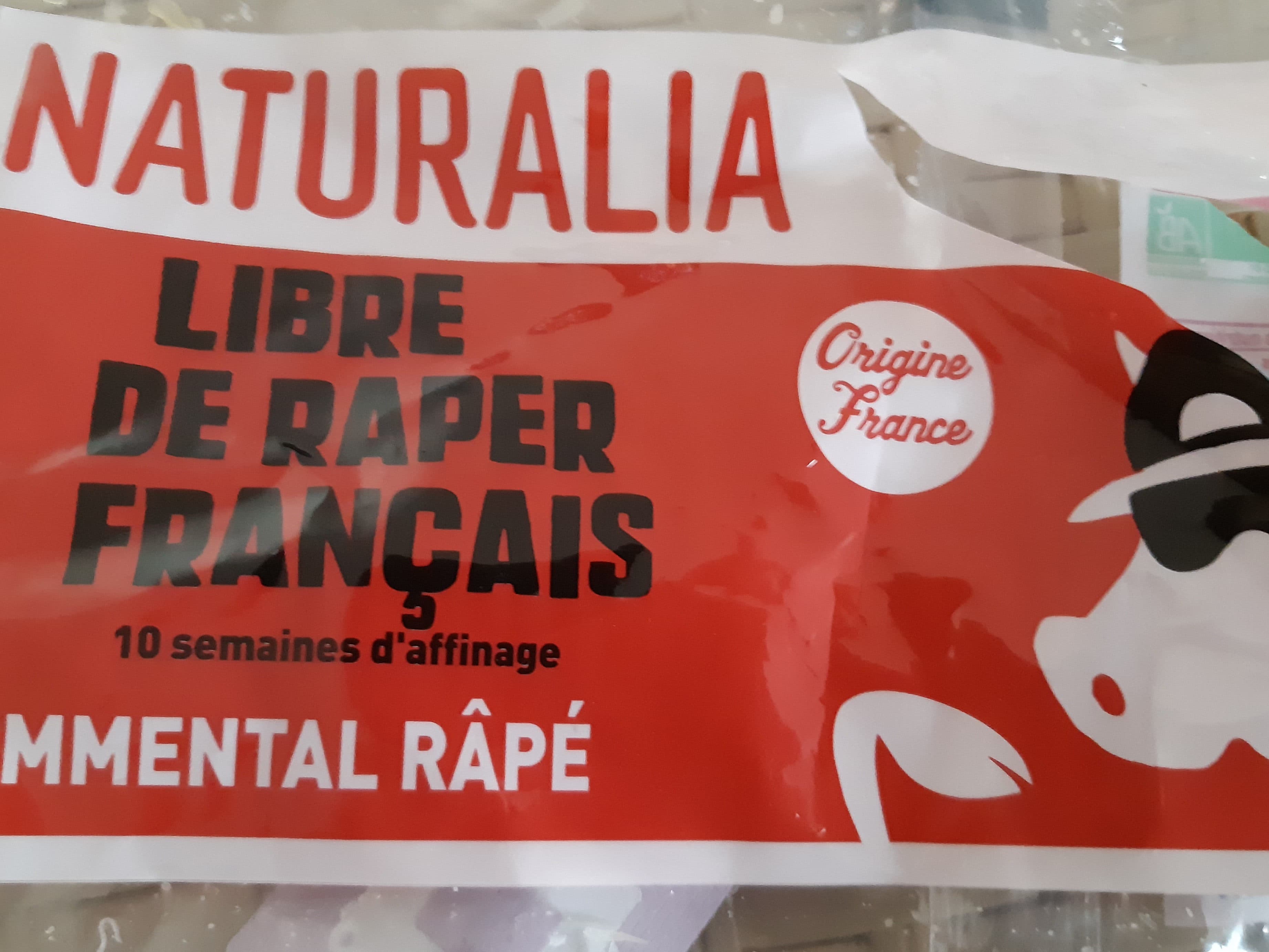 Naturalia Emmental Râpé Français 300g packshot