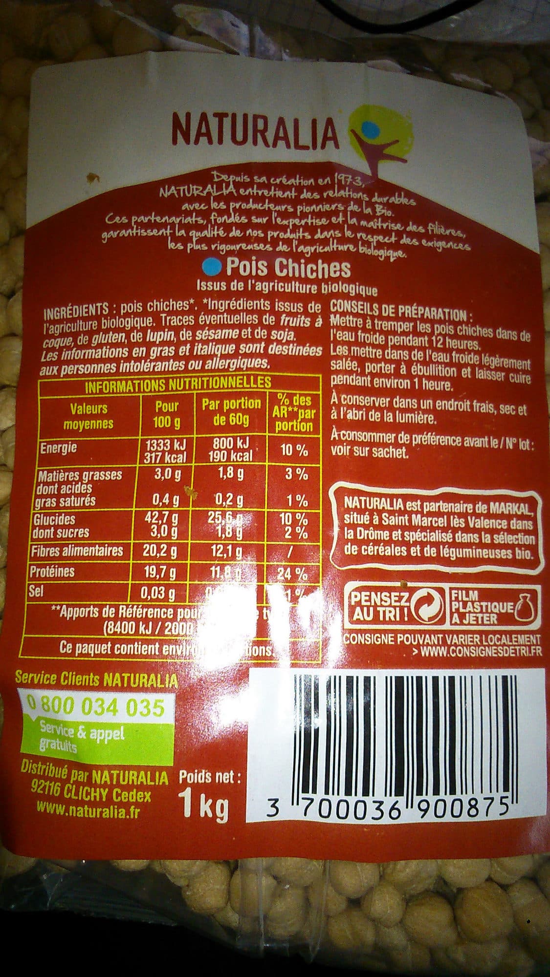Markal Pois chiches Naturalia packshot