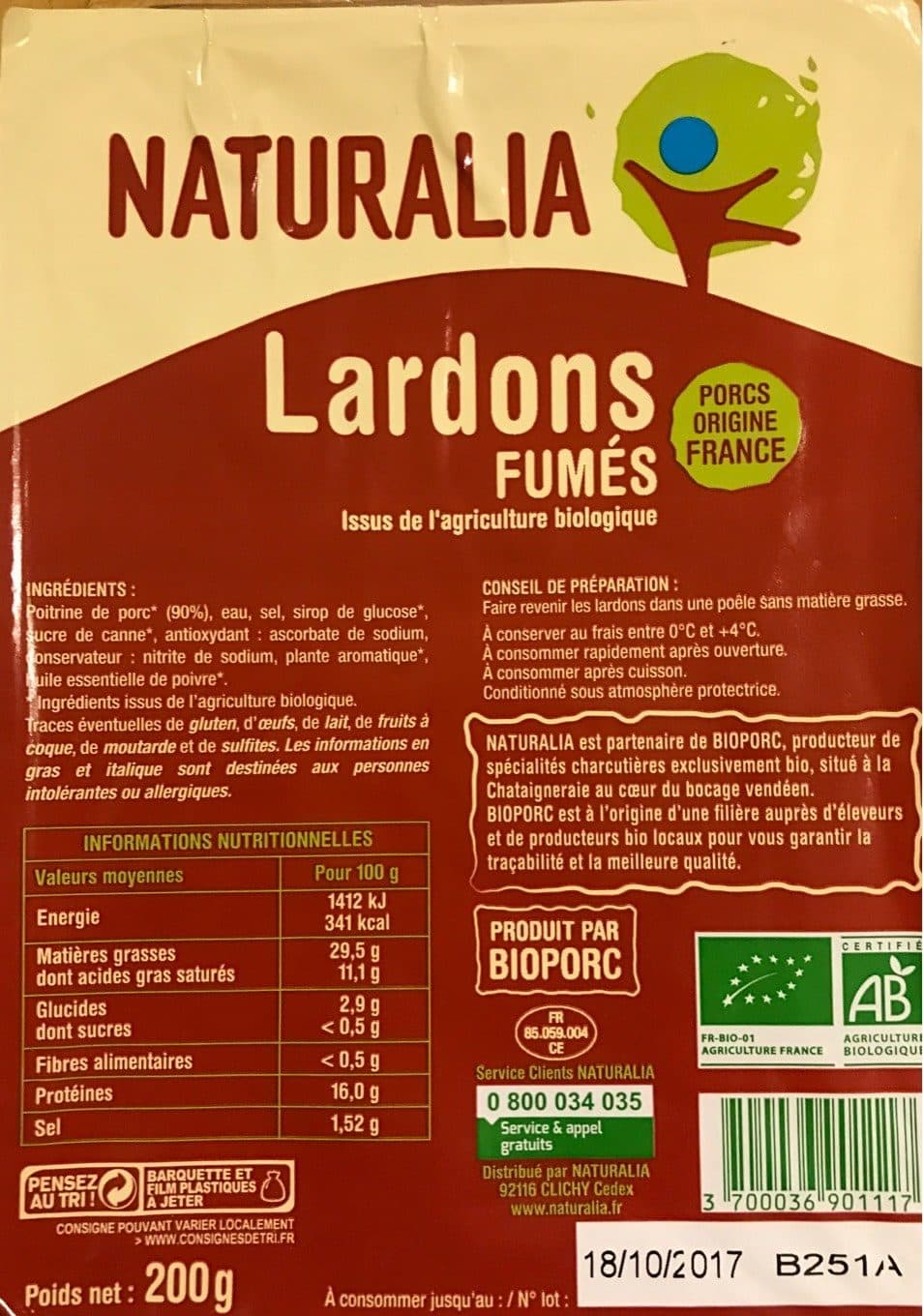 Naturalia Lardons fumés packshot