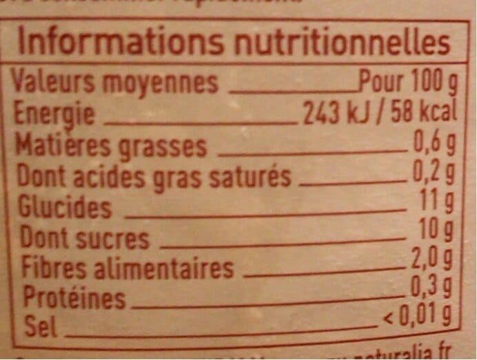 Naturalia Purée de pommes sans sucres ajoutés packshot
