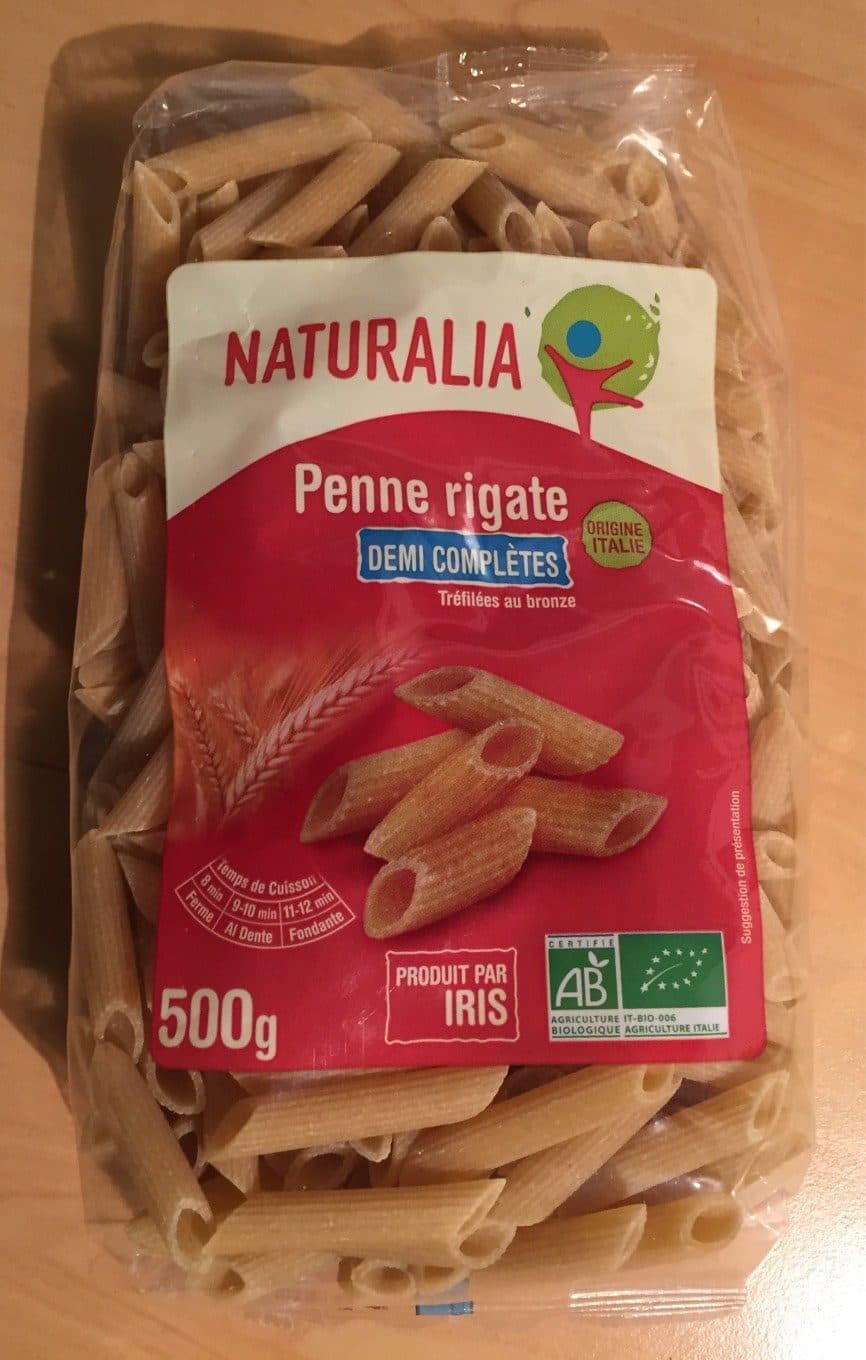 Naturalia Penne Rigate Demi Completes Pâtes packshot