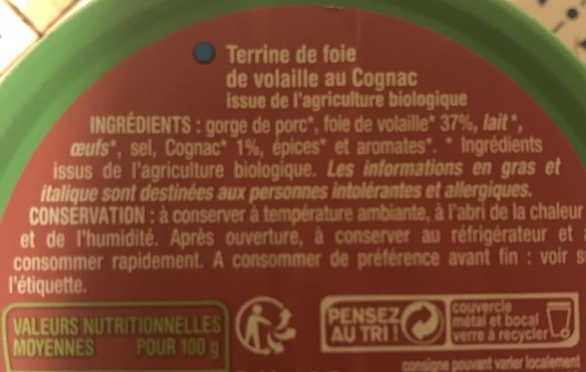 Naturalia Terrine De Foie De Volaille Au Cognac packshot
