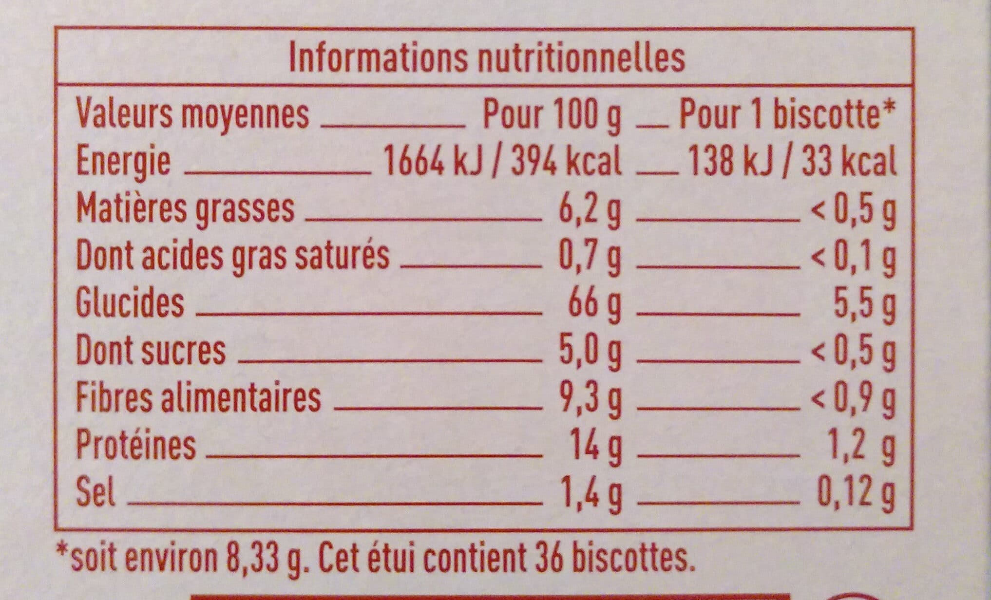 Naturalia Biscottes Complètes packshot