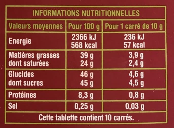 Naturalia Chocolat Superieur Au Lait Bio packshot
