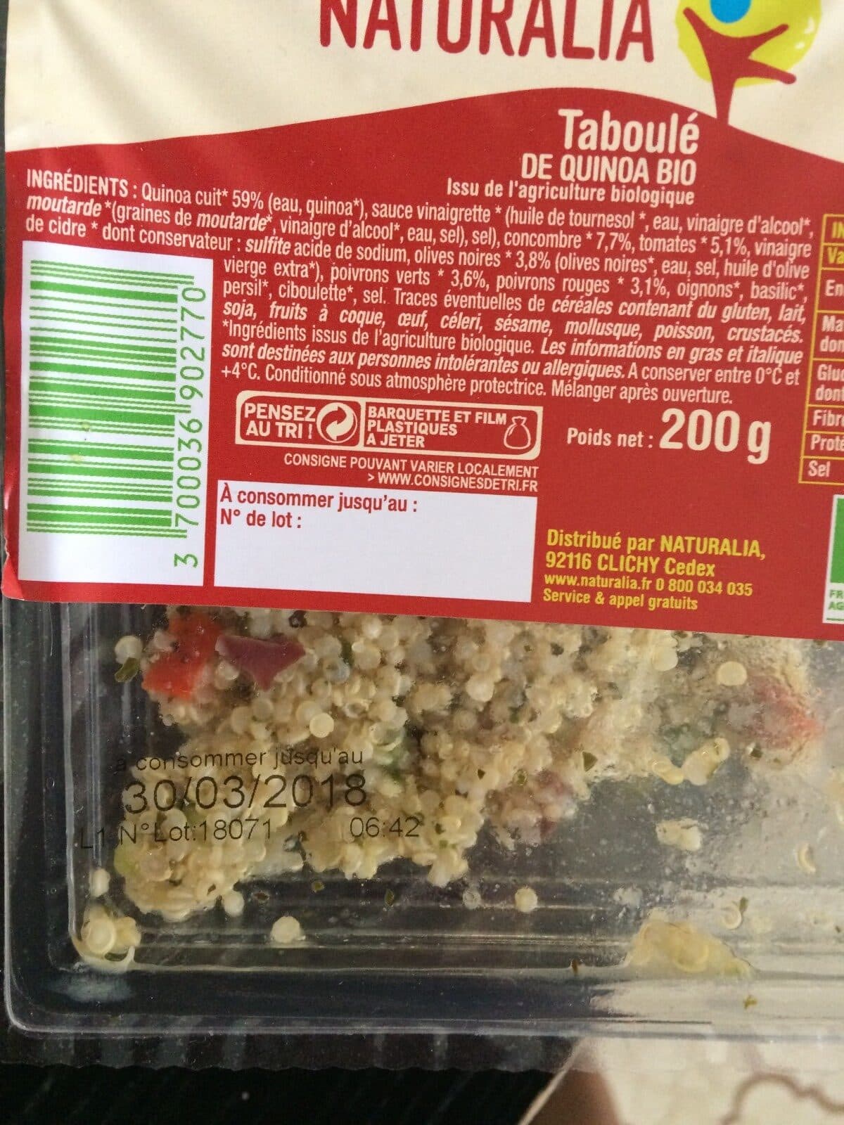 Naturalia Taboulé de Quinoa bio packshot
