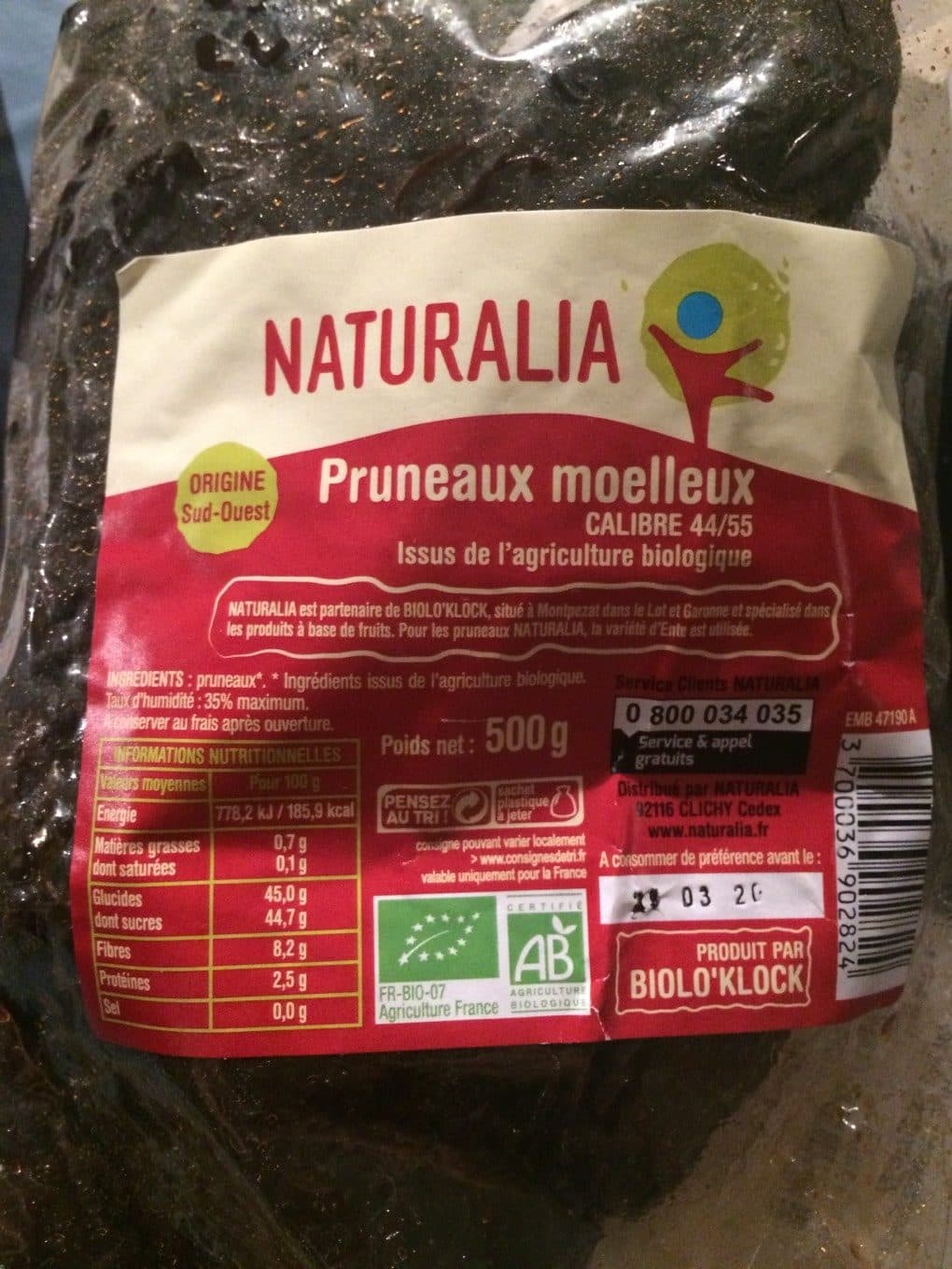 Biolo'Clock Pruneaux moelleux packshot