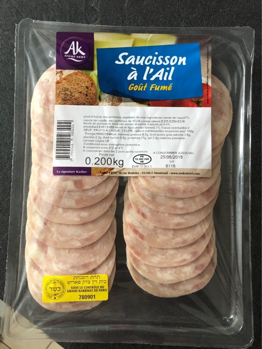 André Krief Saucisson à L'ail Fumé packshot
