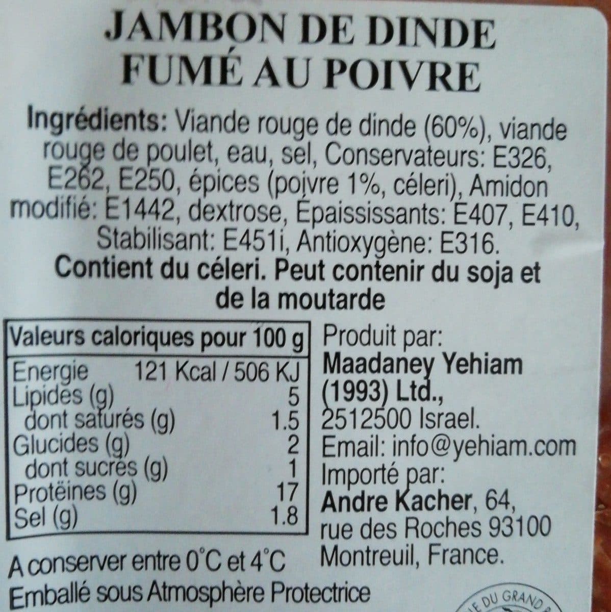 André Krief Jambon de dinde au poivre packshot