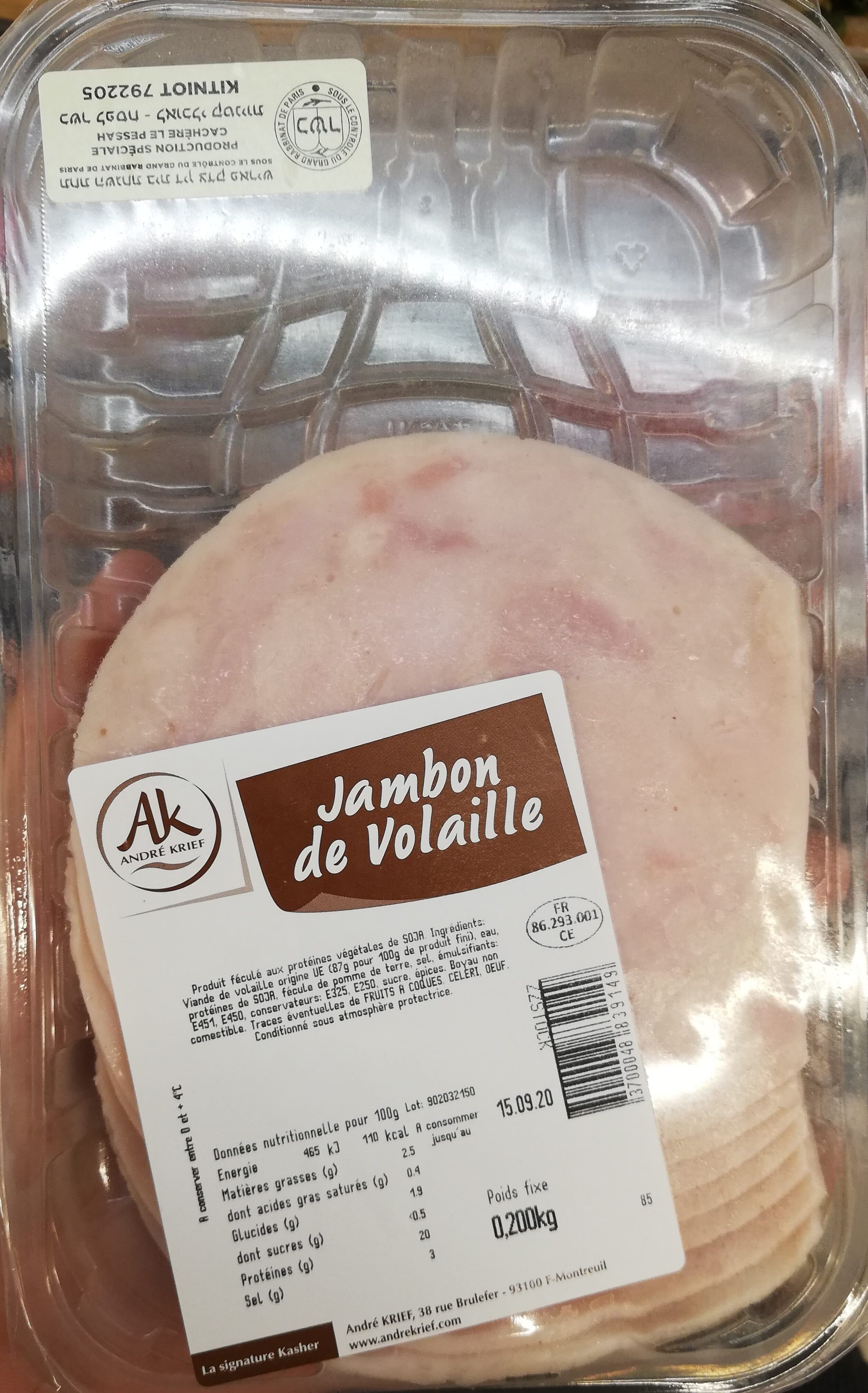 André Krief Jambon de volaille packshot