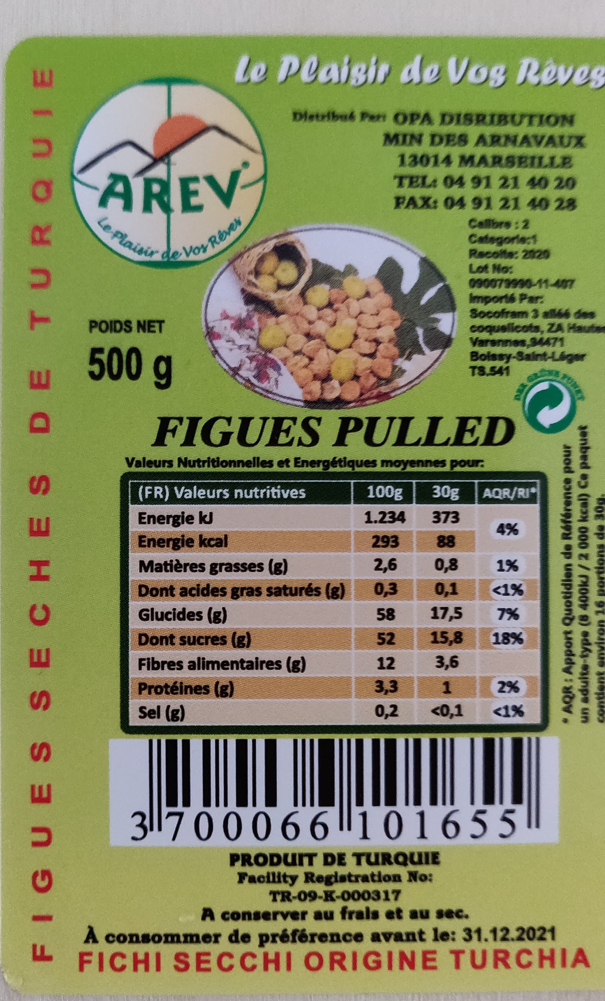 AREV Figues seches de Turquie packshot