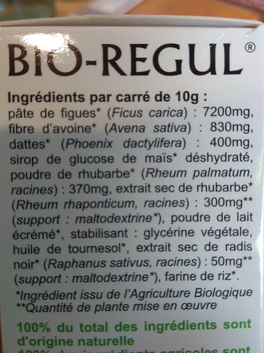 Open Food Facts Phyto-actif Bio Regul Bio - 10 Carrés Transit packshot