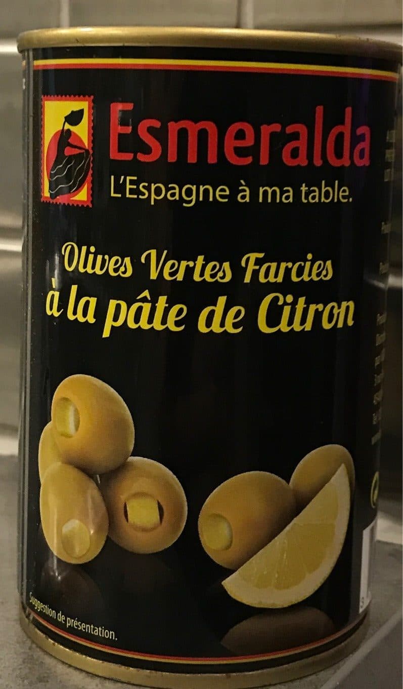 Esmeralda Olives vertes à la pâte de citron packshot