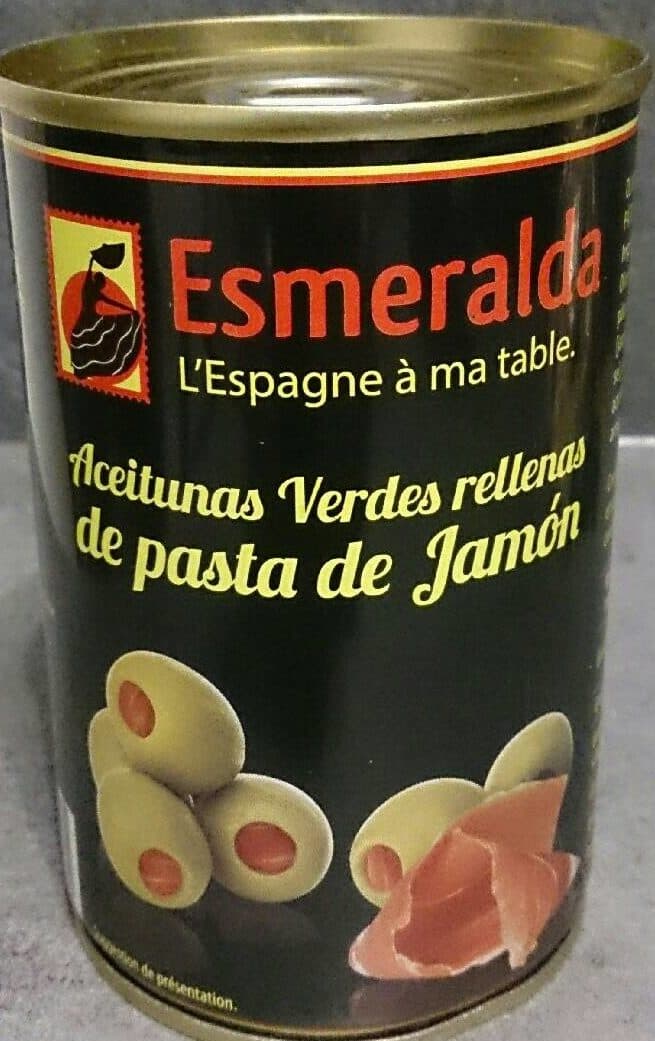Esmeralda Olives vertes farcies à la pâte de jambon packshot