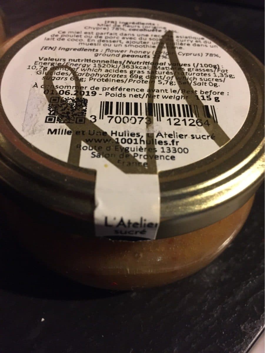 Mille et Une Huiles Miel & cacahuète packshot