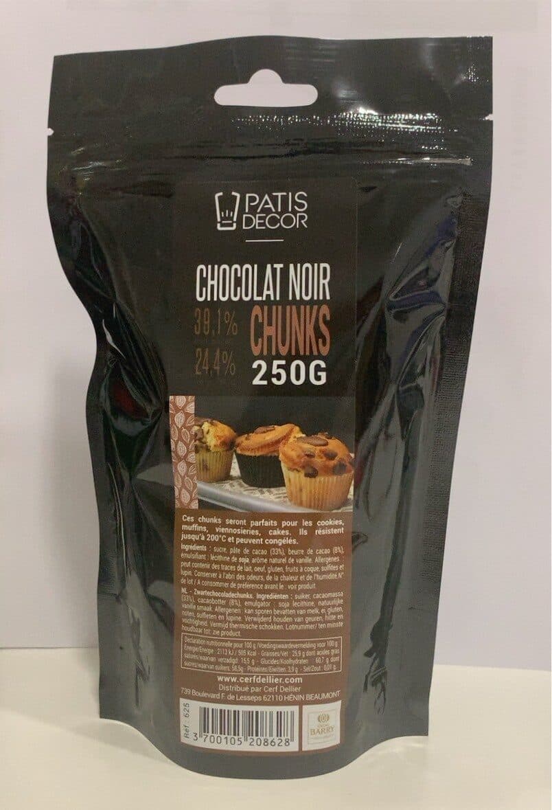 Patisdecor Chunks chocolat noir packshot