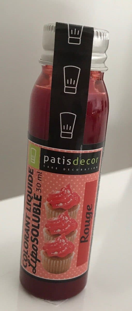 Patisdecor Colorant liquide rouge lipo soluble packshot