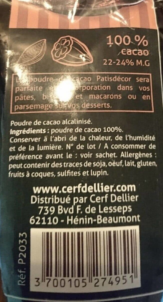 Patisdecor Cacao en poudre extra brut packshot