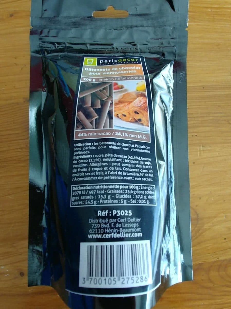 Patisdecor Batonenets de chocolat pour viennoiseries packshot