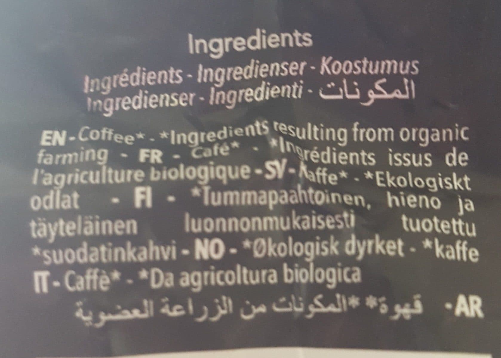 Open Food Facts Café Bio Et équitable packshot