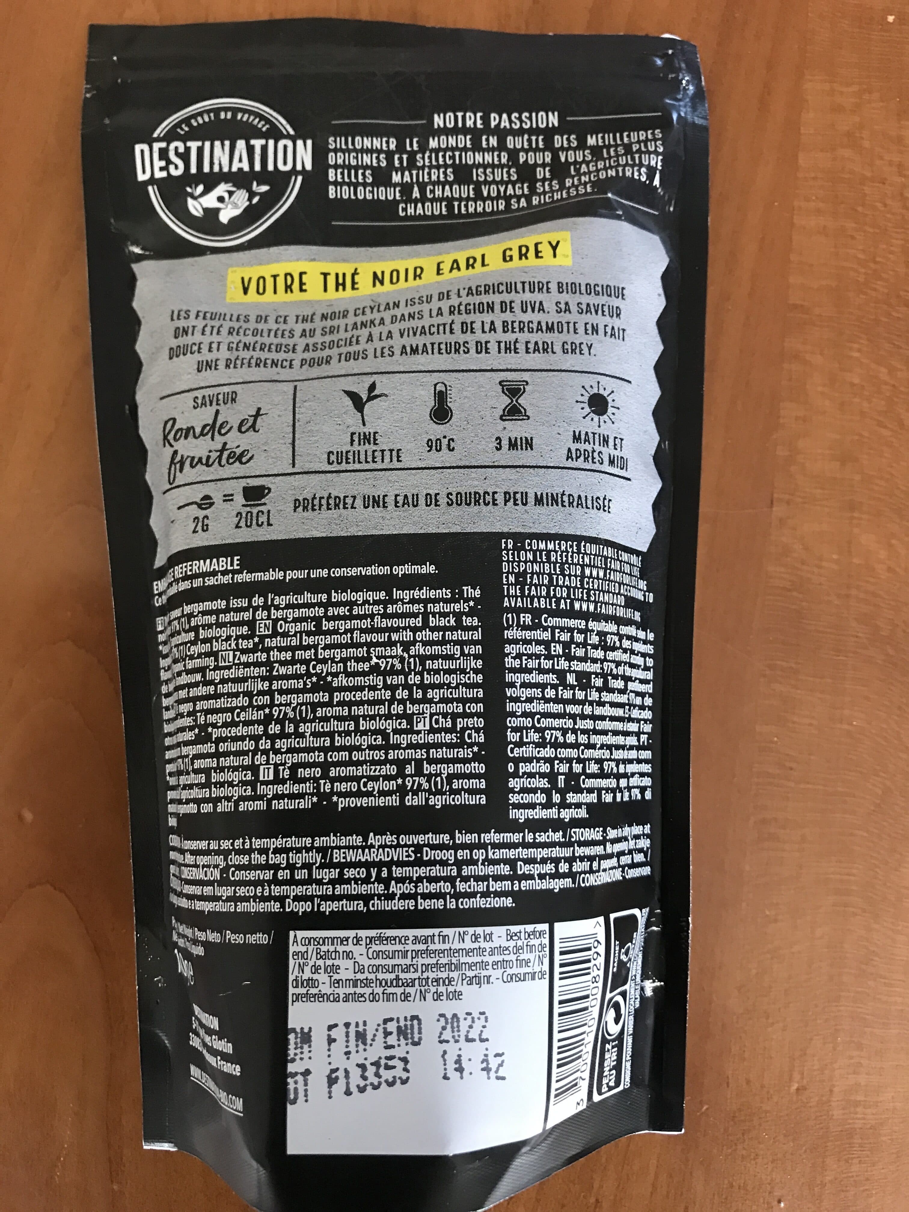 Destination Passion Earl Grey Ceylan packshot
