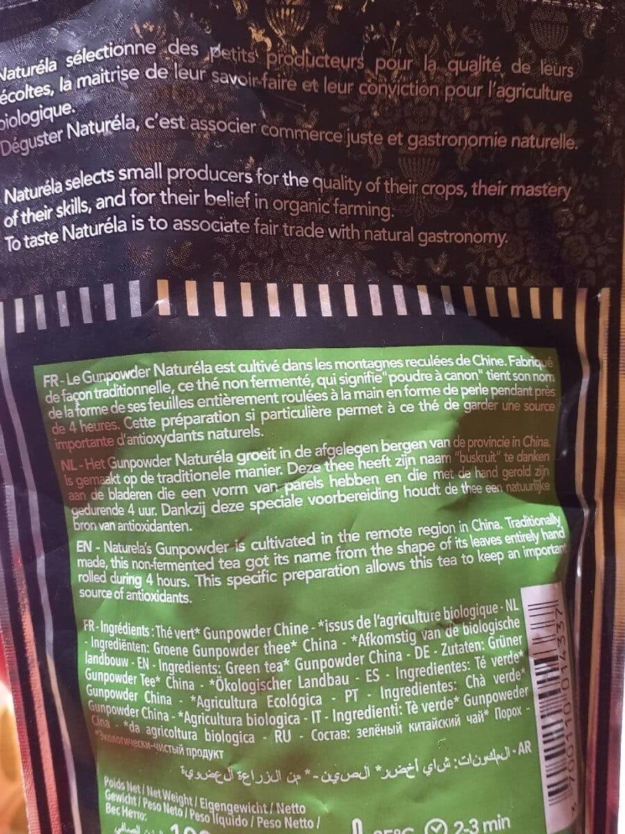 Open Food Facts Destination Nature thé vert nature bio gunpowder packshot