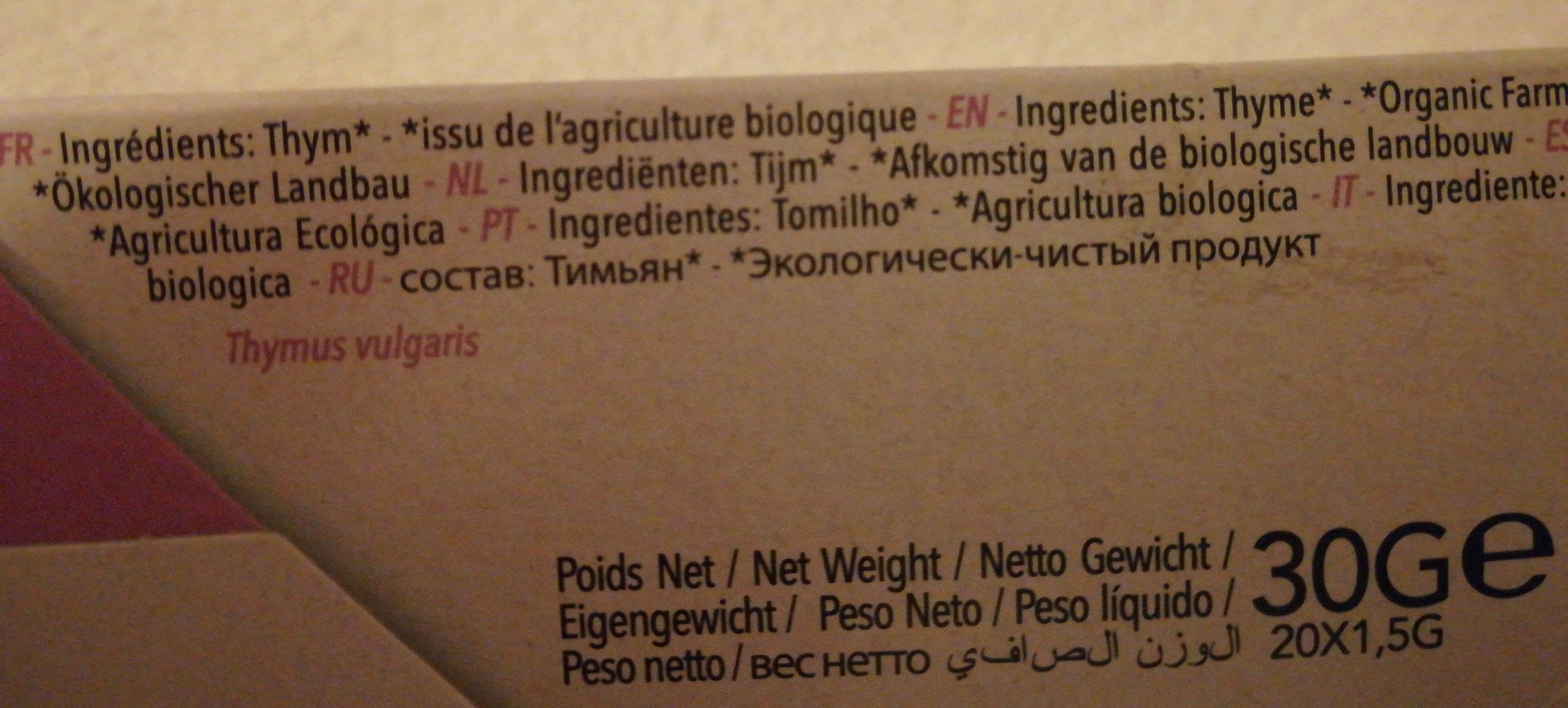 NATURELA Tisane Bio Thym packshot