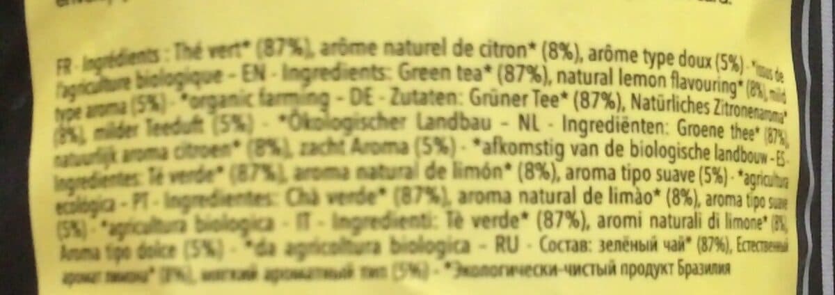 Naturela Thé vert citron packshot